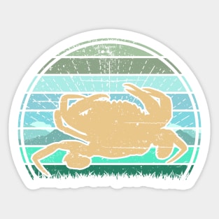 Crab Sunset Sticker